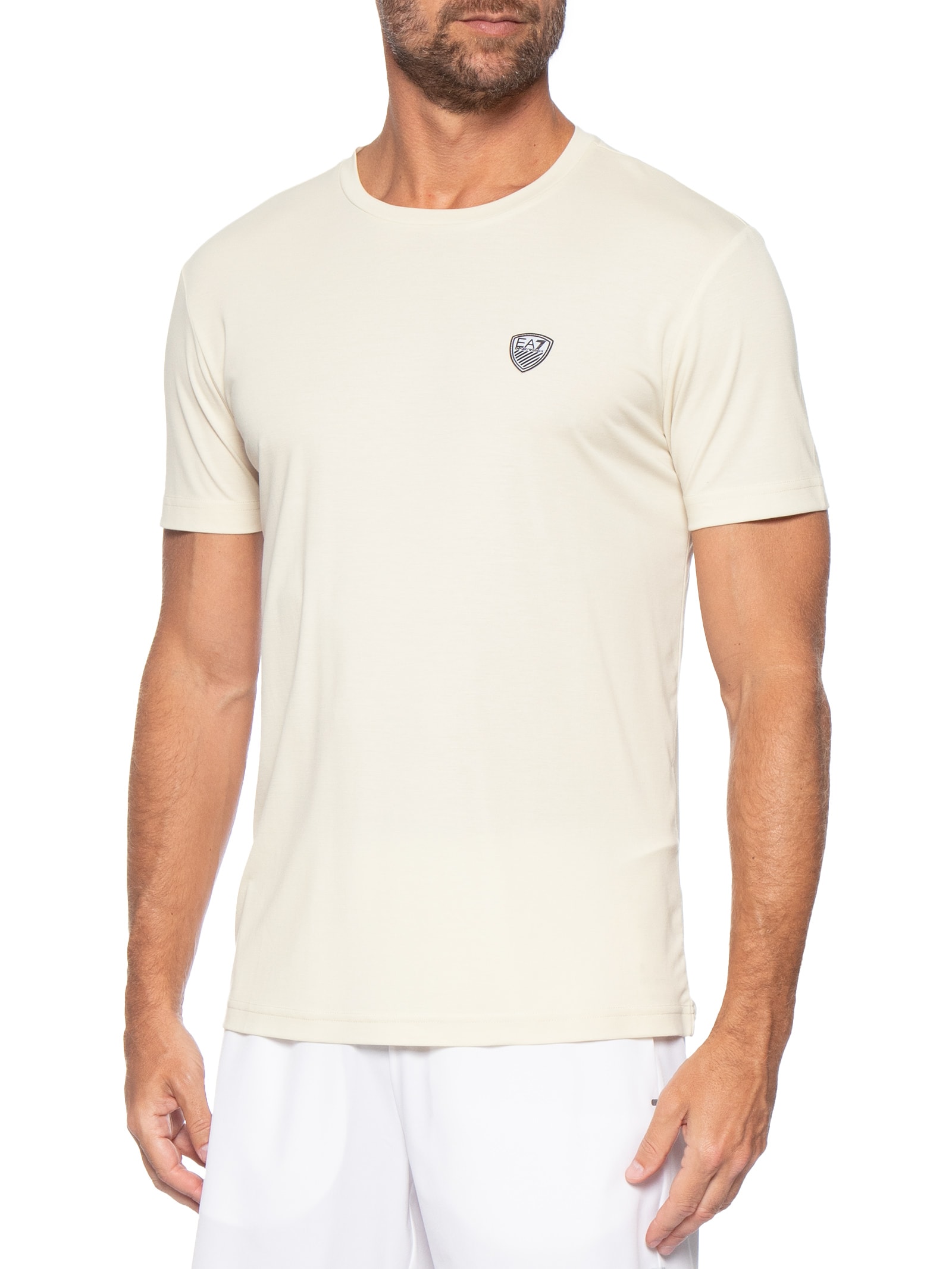 Camiseta Masculina Train Premium Shield Off White Ea7 Emporio Armani