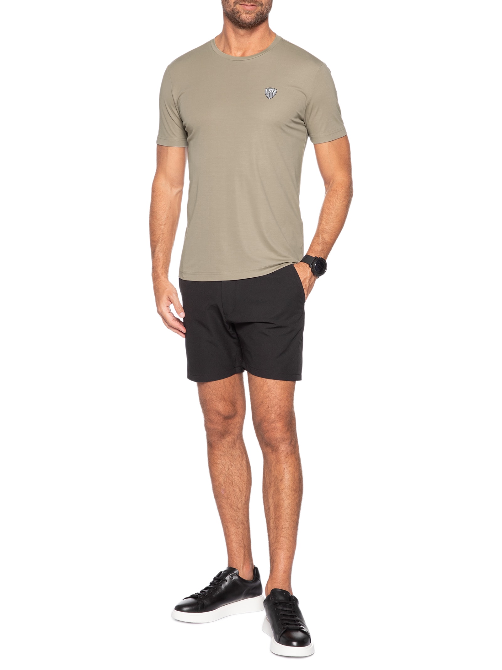 Camiseta Masculina Train Premium – Bege Ea7 Emporio Armani