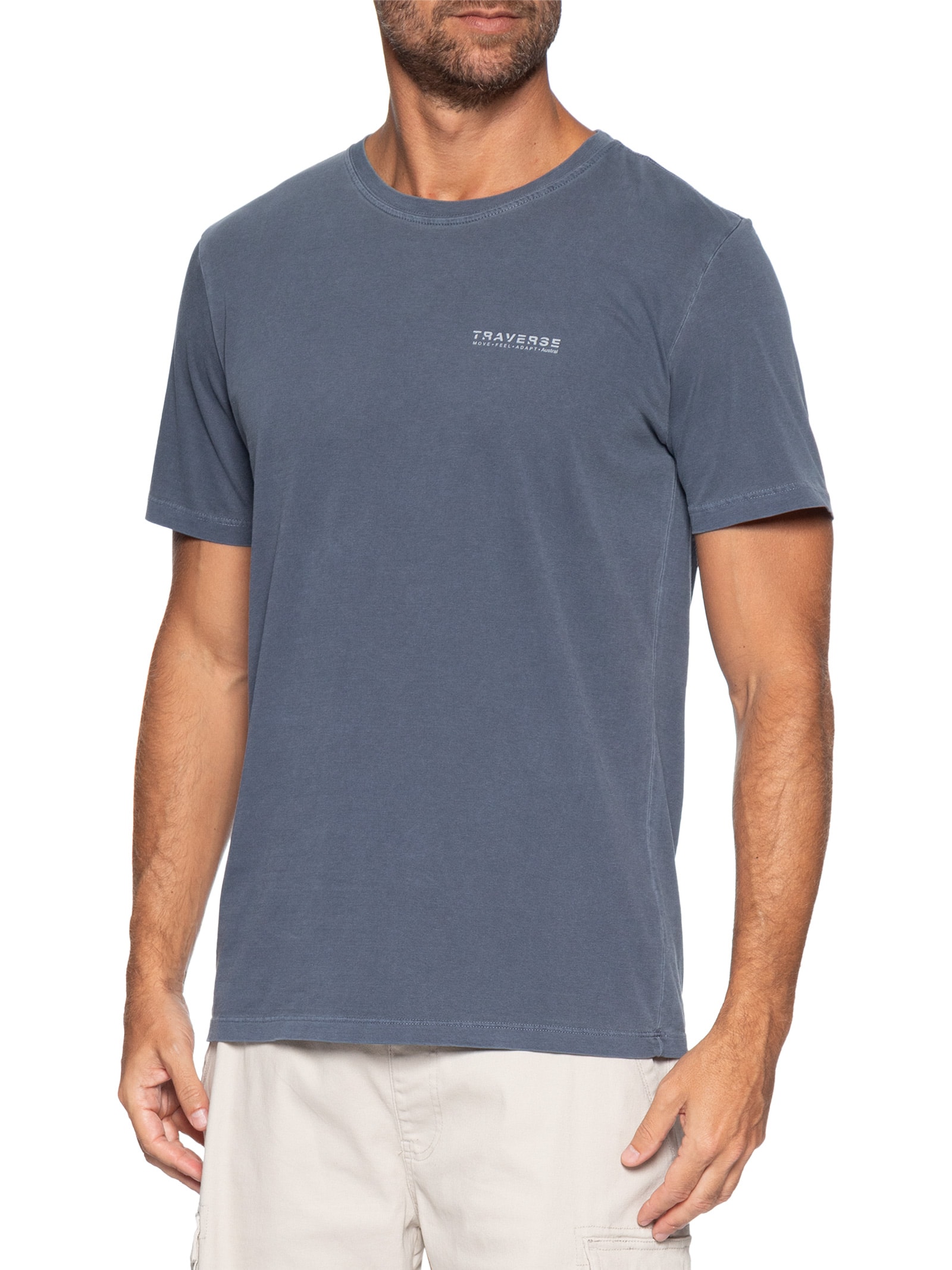 Camiseta Masculina Traverse Azul Austral