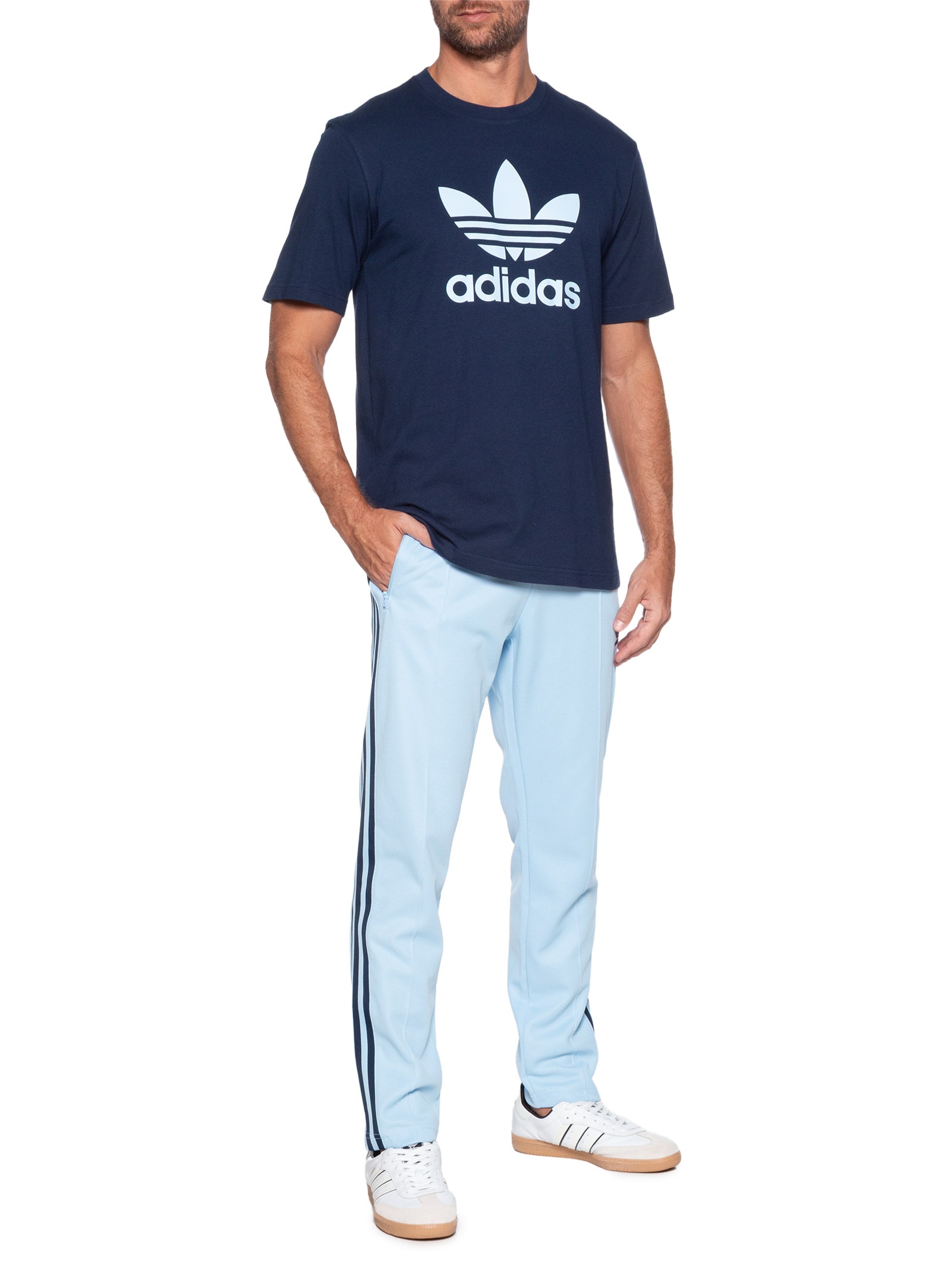 Camiseta Masculina Trefoil Azul Adidas Originals