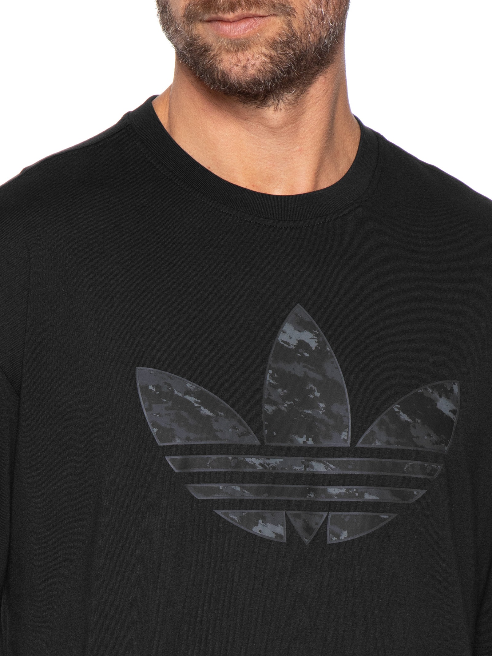 Camiseta Masculina Trefoil Camo Preto Adidas Originals