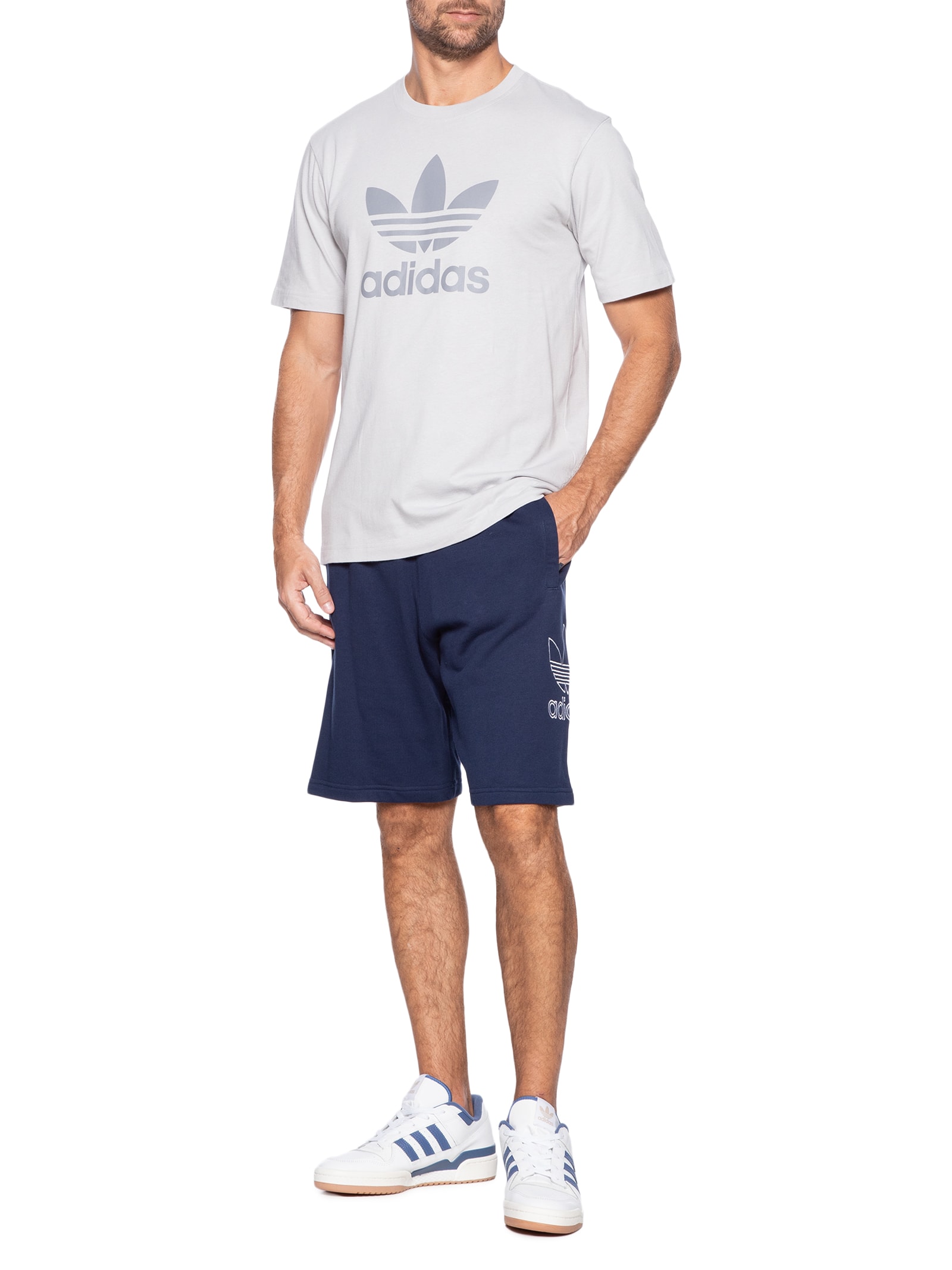 Adidas Originals - Camiseta Masculina Trefoil - Cinza
