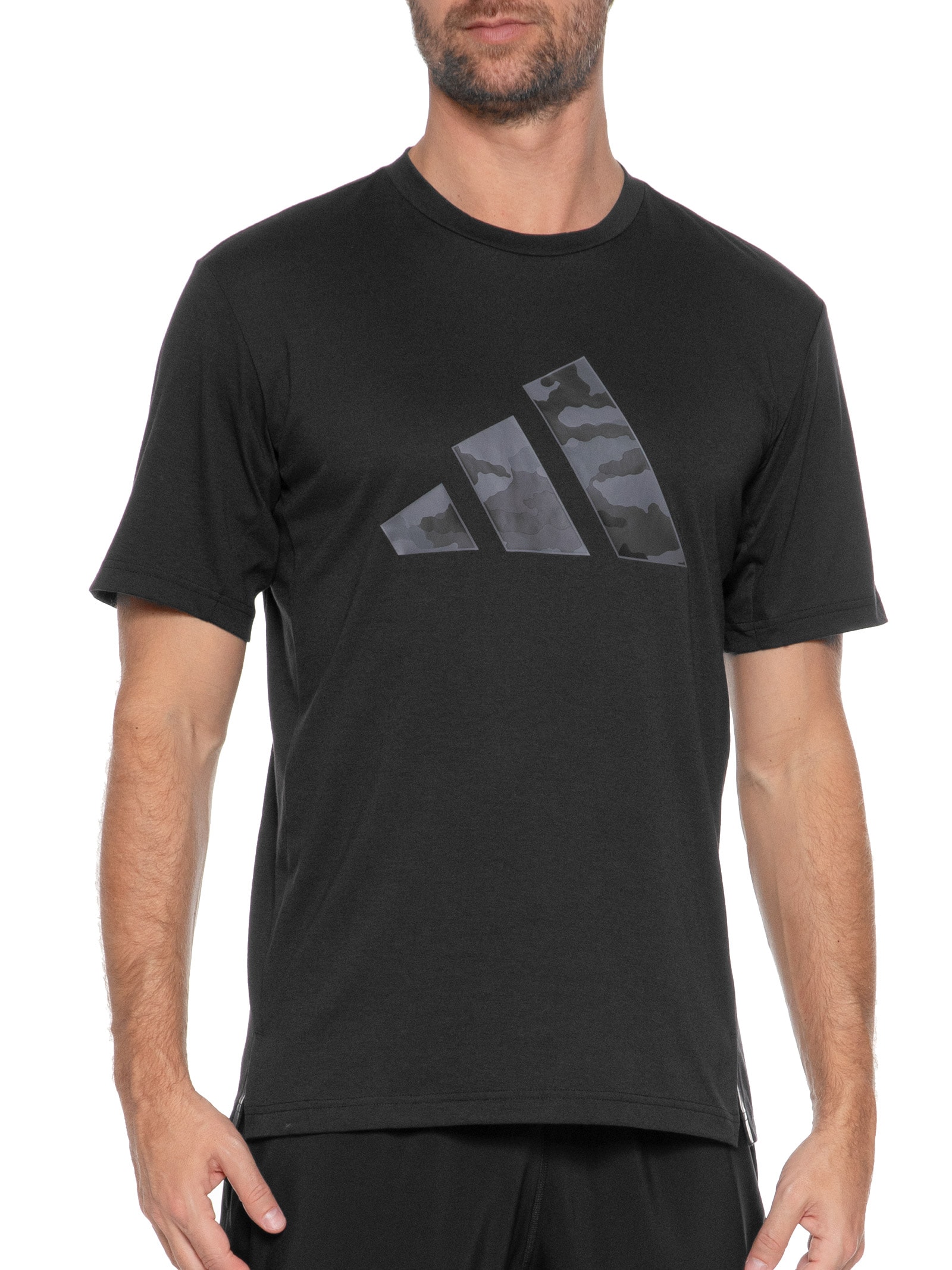 Is6151 Camiseta Masculina Treino Essentials Camo Graphic Logo - Adidas - Preto