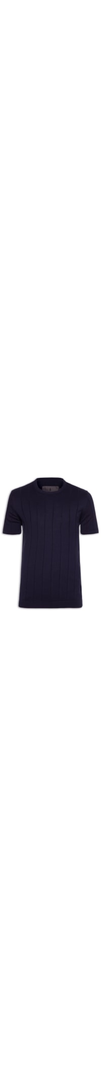Camiseta Masculina Tricot Canelado Manga Curta - Azul