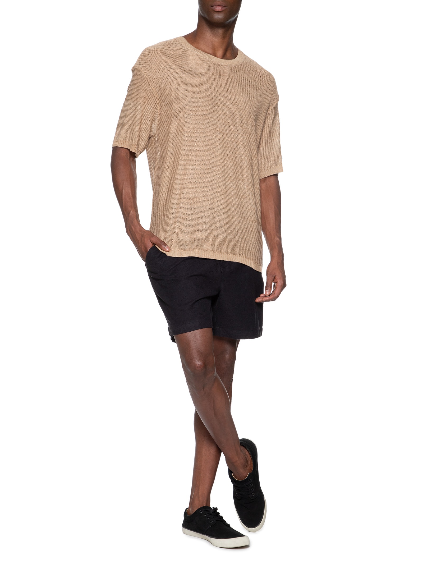 Camiseta Masculina Tricot Cork Bege Osklen