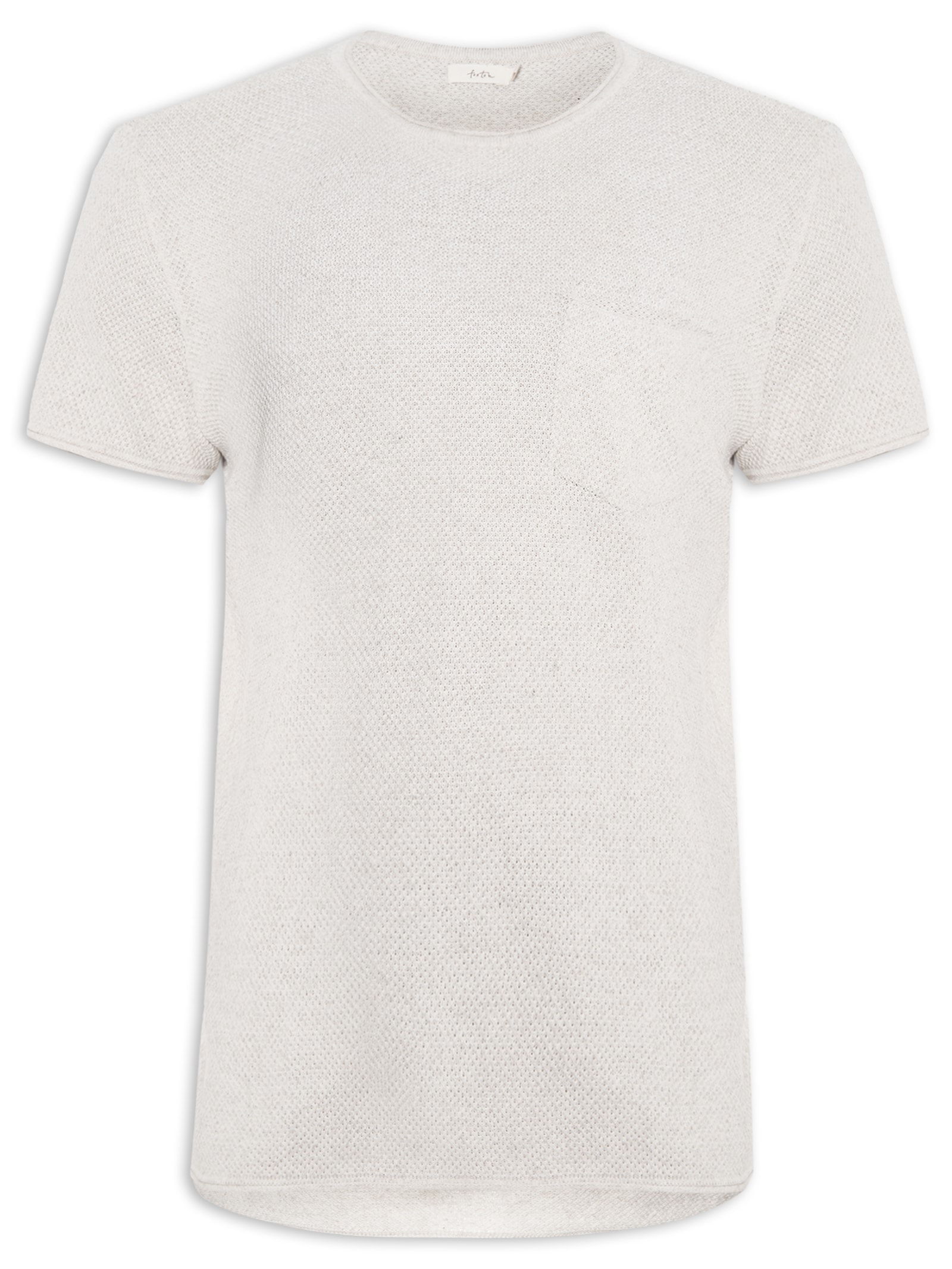 Camiseta Masculina Tricot Linho Roman Bege Foxton