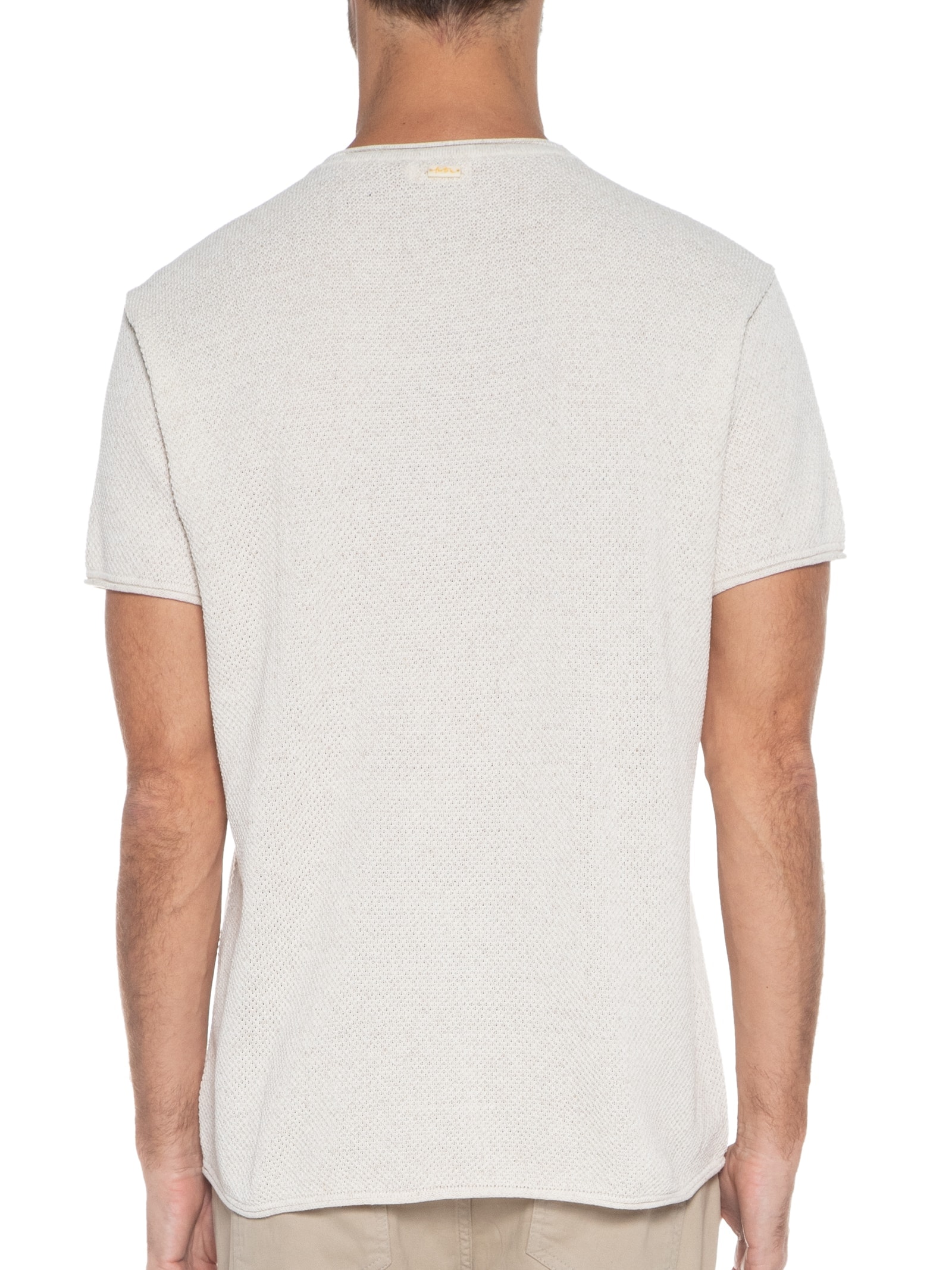 Camiseta Masculina Tricot Linho Roman Bege Foxton