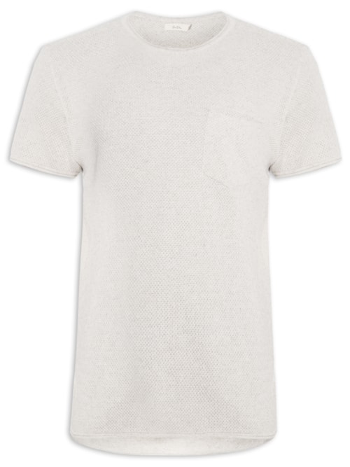 Camiseta Masculina Tricot Linho Roman - Bege