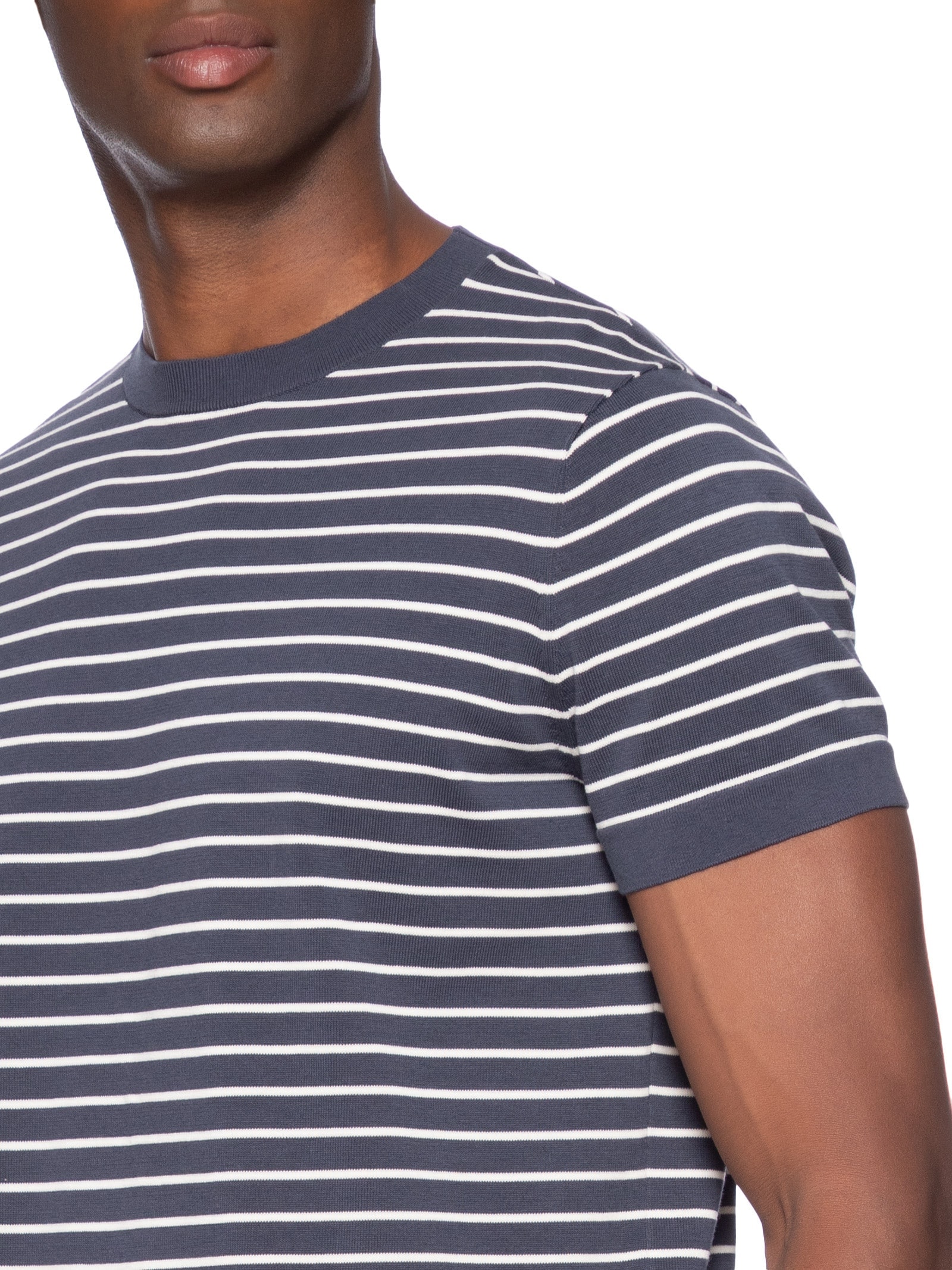 Camiseta Masculina Tricot Listra Viena Azul Foxton