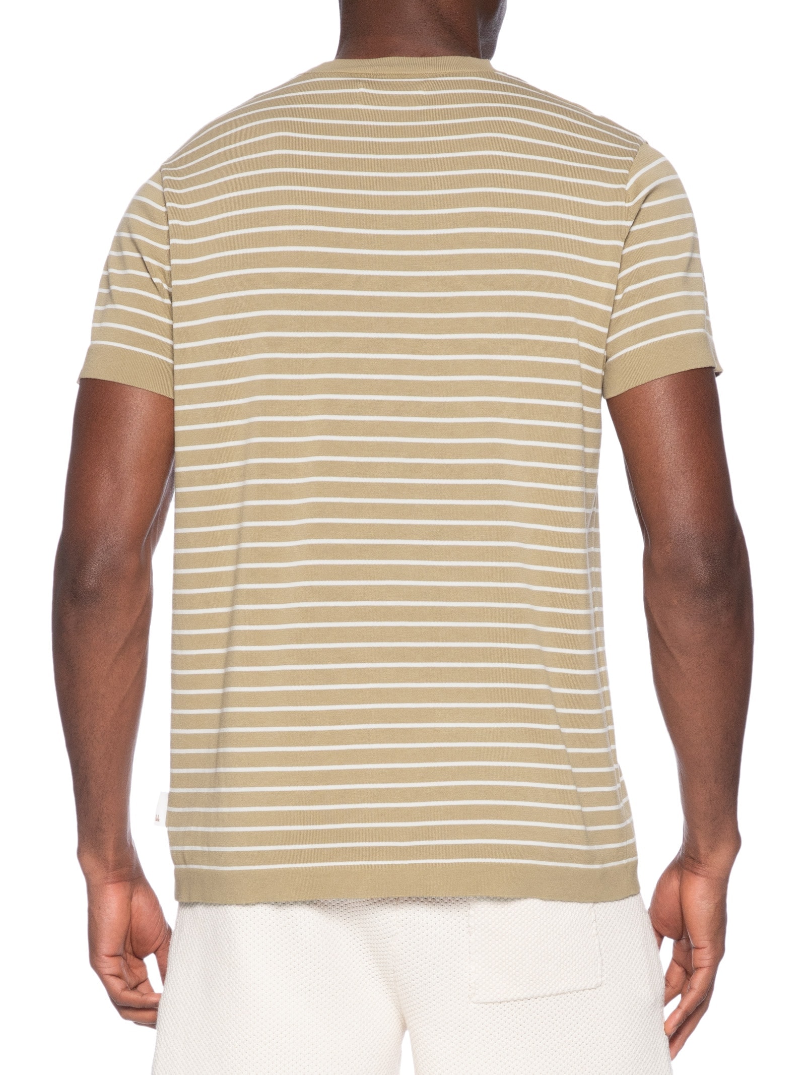 Camiseta Masculina Tricot Listra Viena Bege Foxton