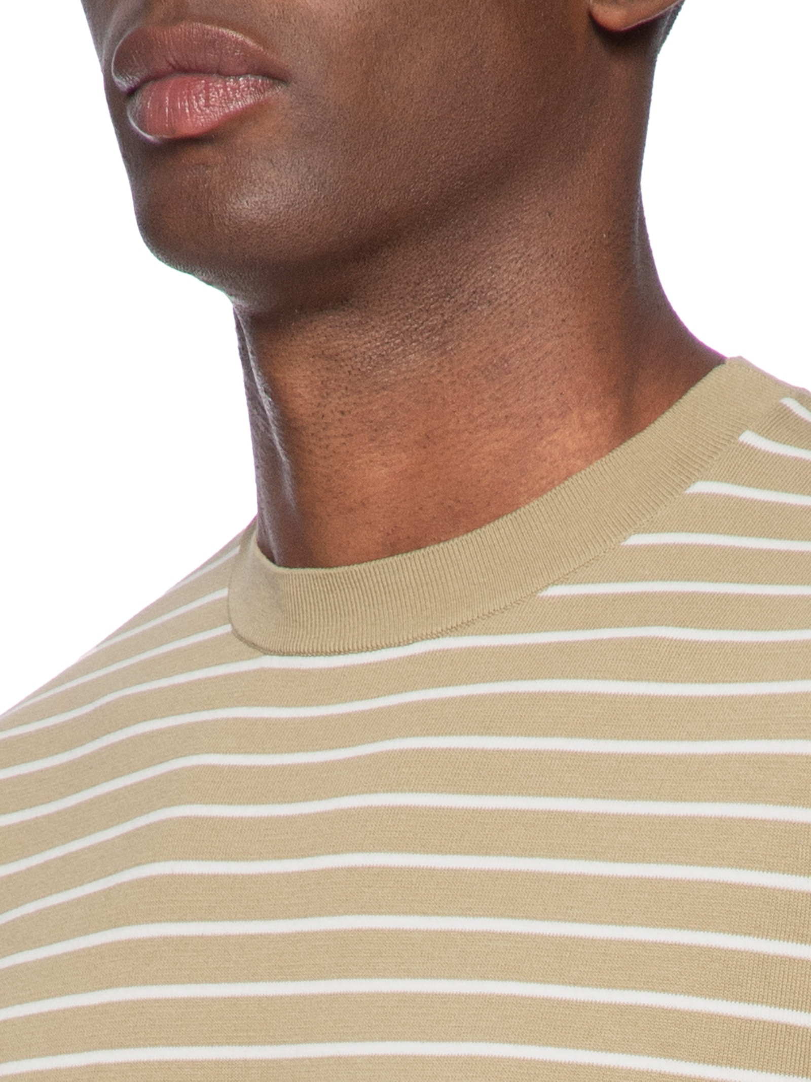 Camiseta Masculina Tricot Listra Viena Bege Foxton