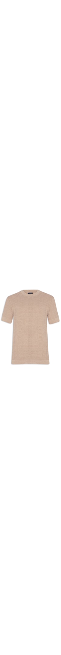 Camiseta Masculina Tricot Mc Mix Jacquard - Bege