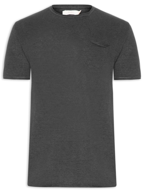 Camiseta Masculina Tricot Mescla Roman – Preto