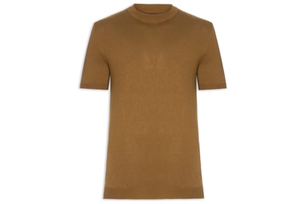 Camiseta Masculina Tricot Tencel - Marrom