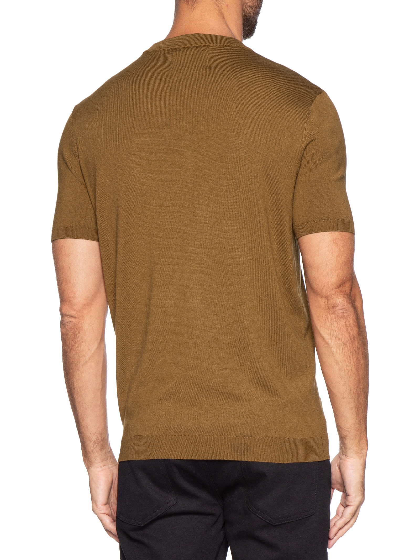 Camiseta Masculina Tricot Tencel Marrom Oficina Reserva