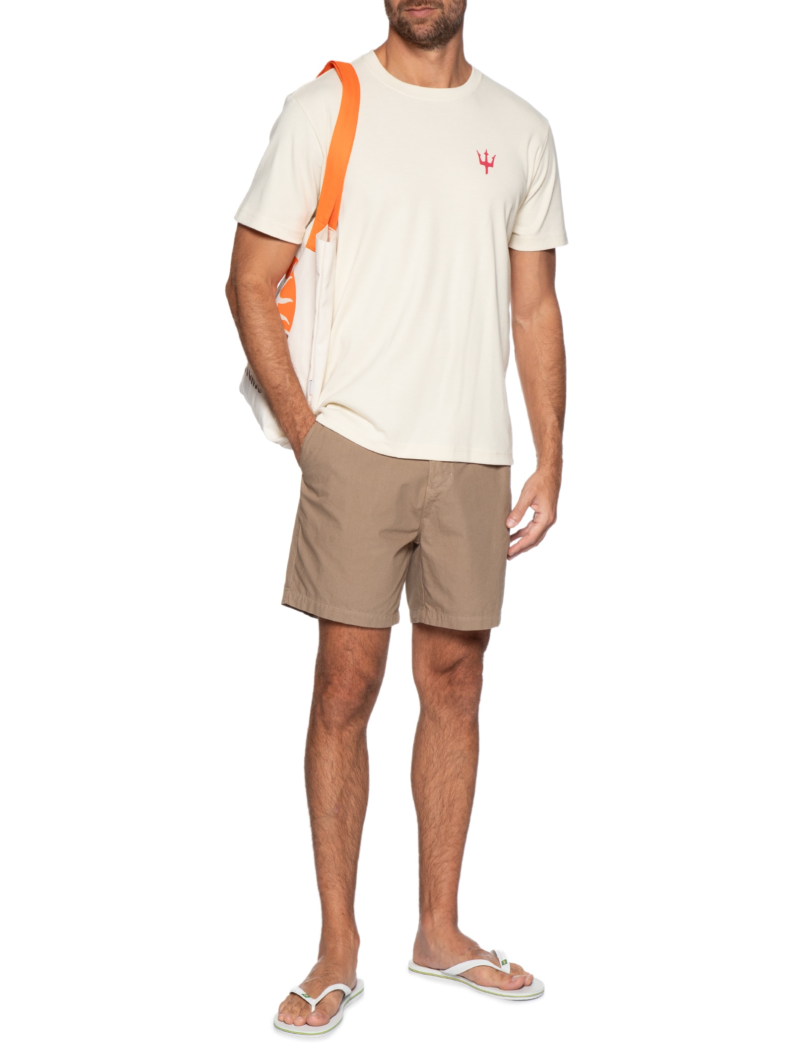 Camiseta Masculina Tridente Sunset Bege Osklen