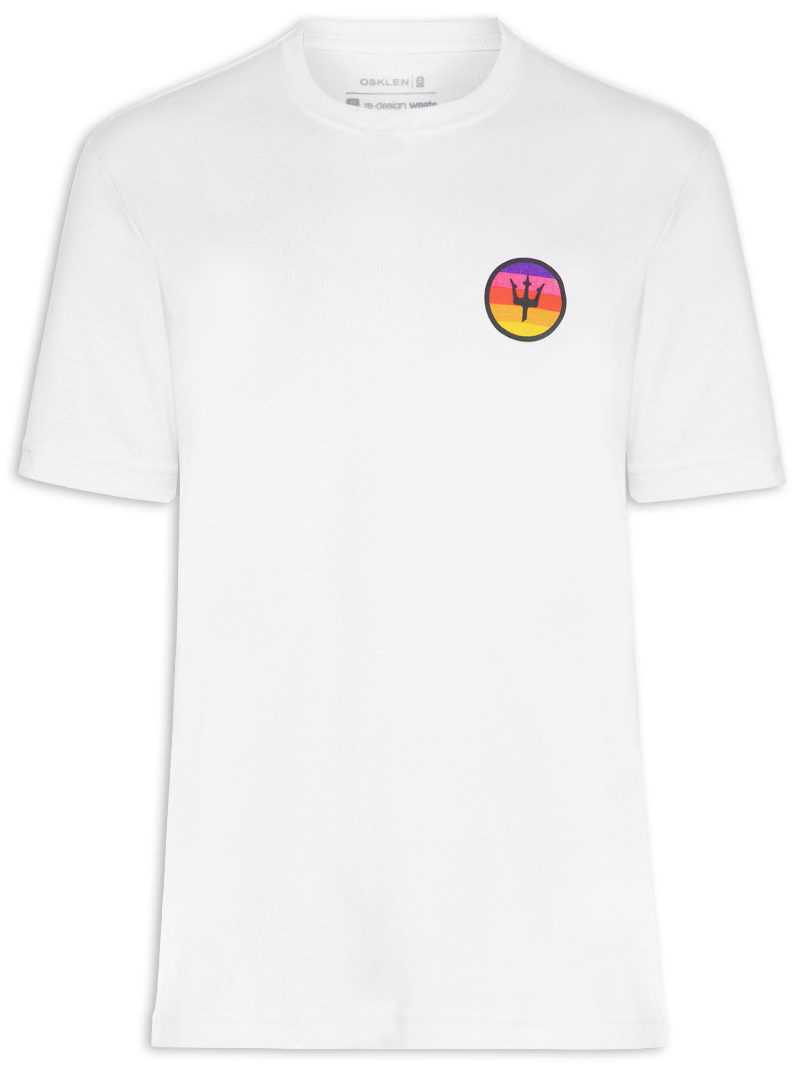 Camiseta Masculina Tridente Sunset Manga Curta Branco Osklen