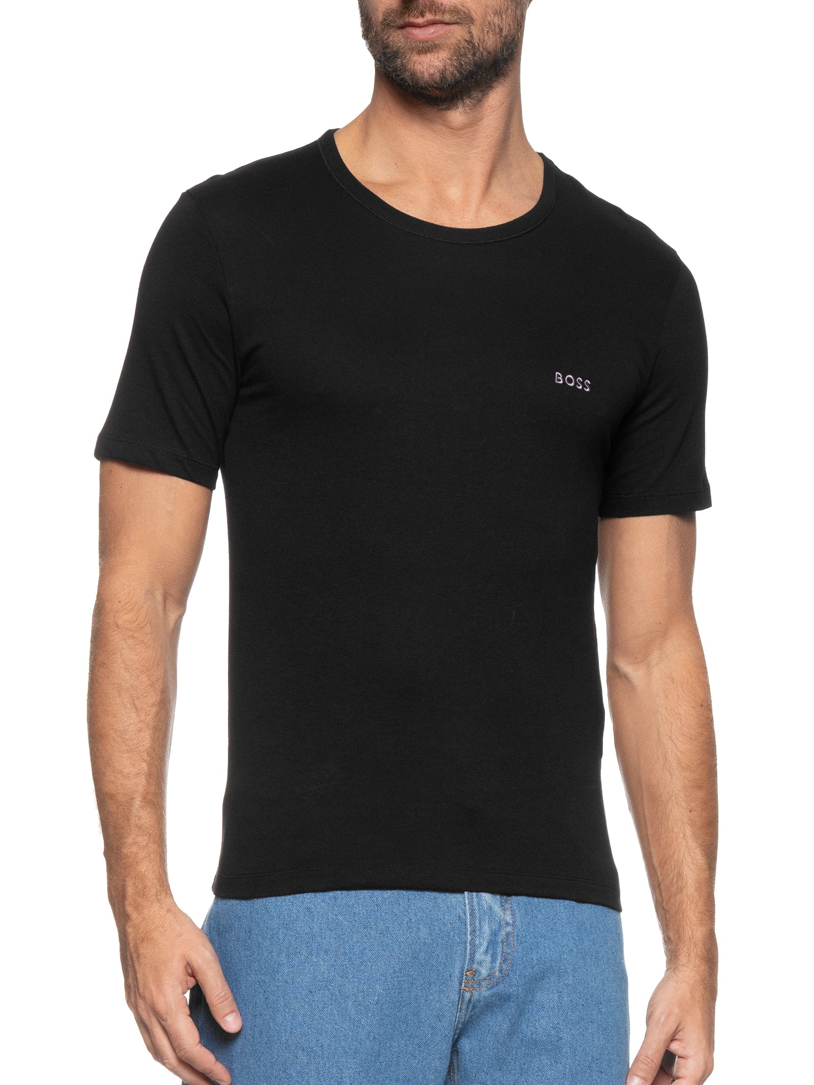 Camiseta Masculina Trn Classic 3 Peças Preto Boss