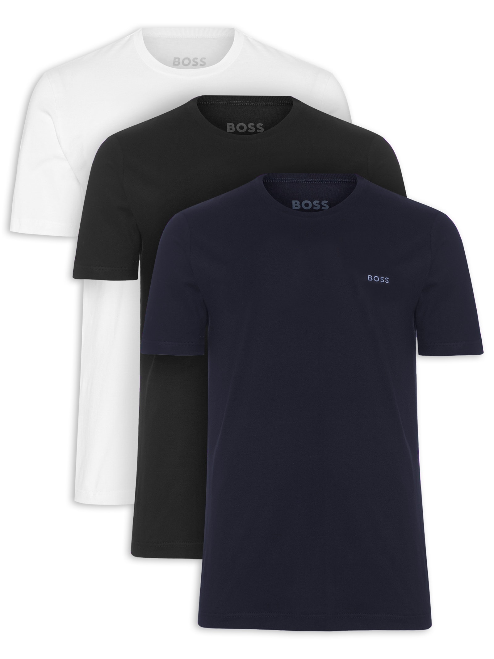 Camiseta Masculina Trn Classic 3 Peças Preto Boss
