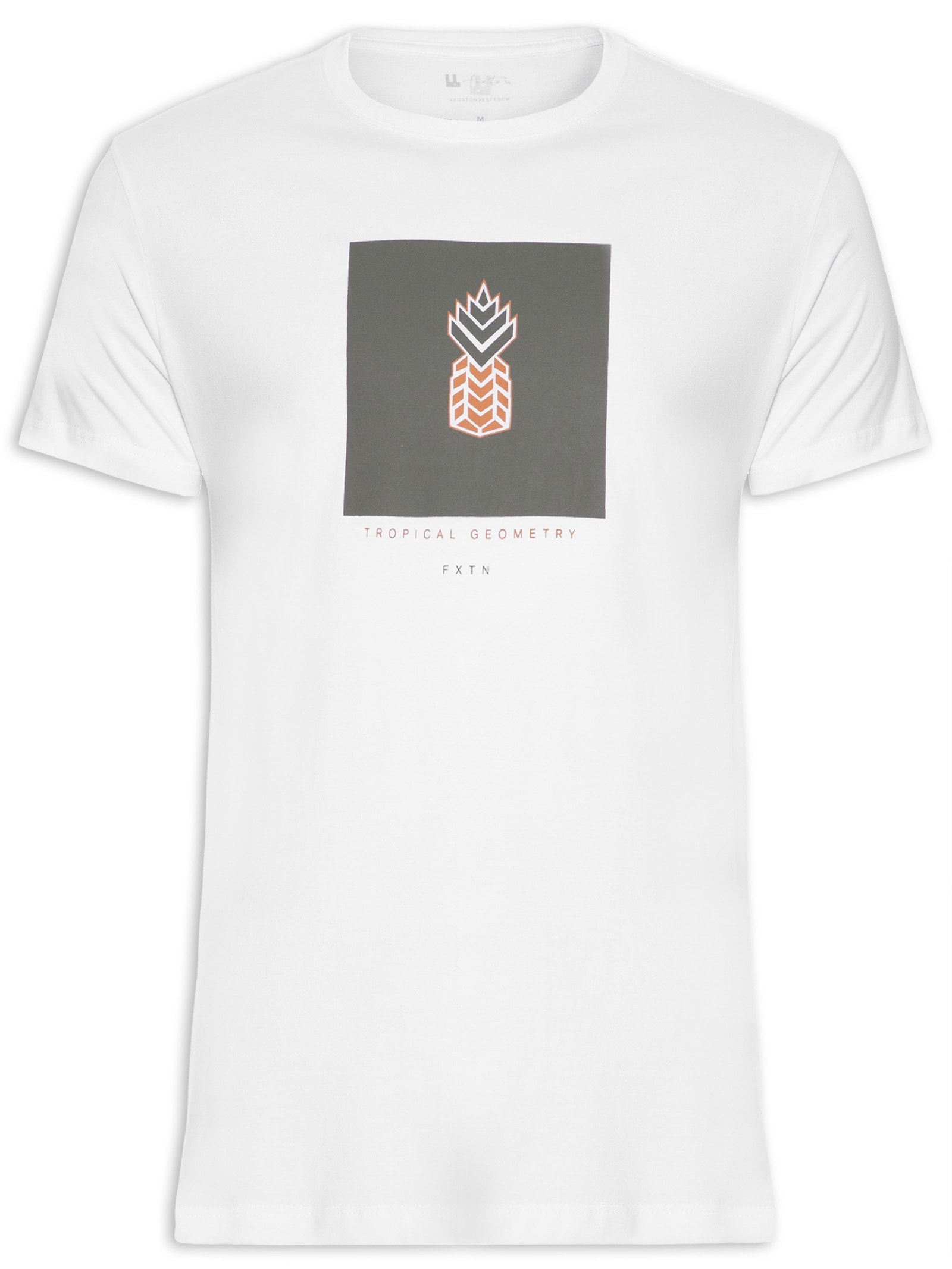 Camiseta Masculina Tropical Geometry Branco Foxton