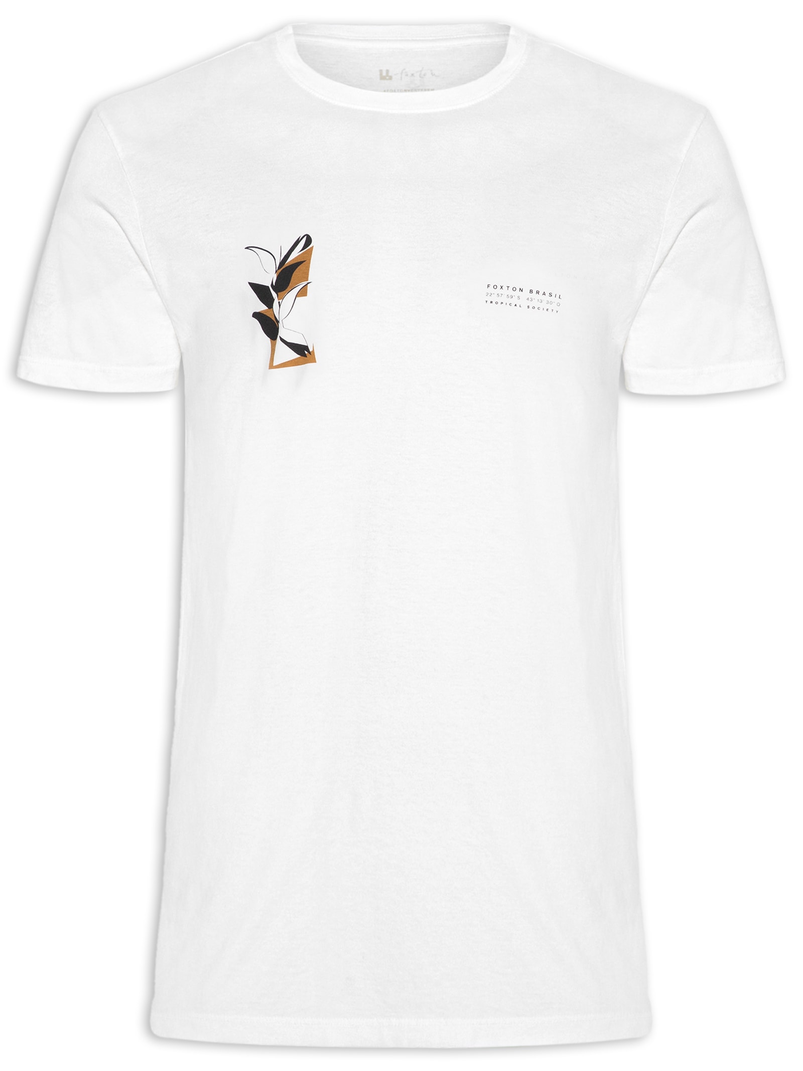 Camiseta Masculina Tropical Society Concreto Branco Foxton