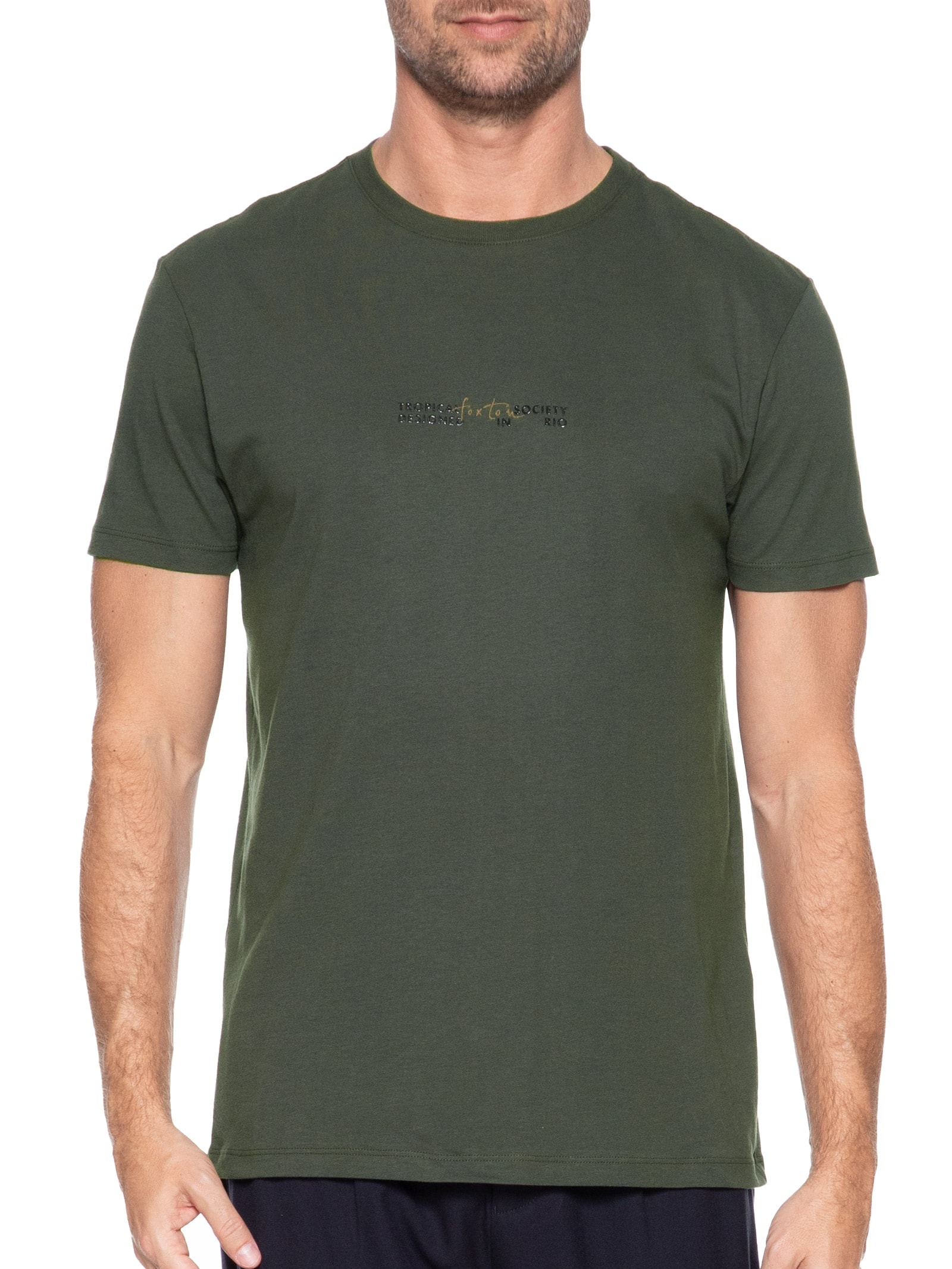 Camiseta Masculina Tropical Society Verde Foxton
