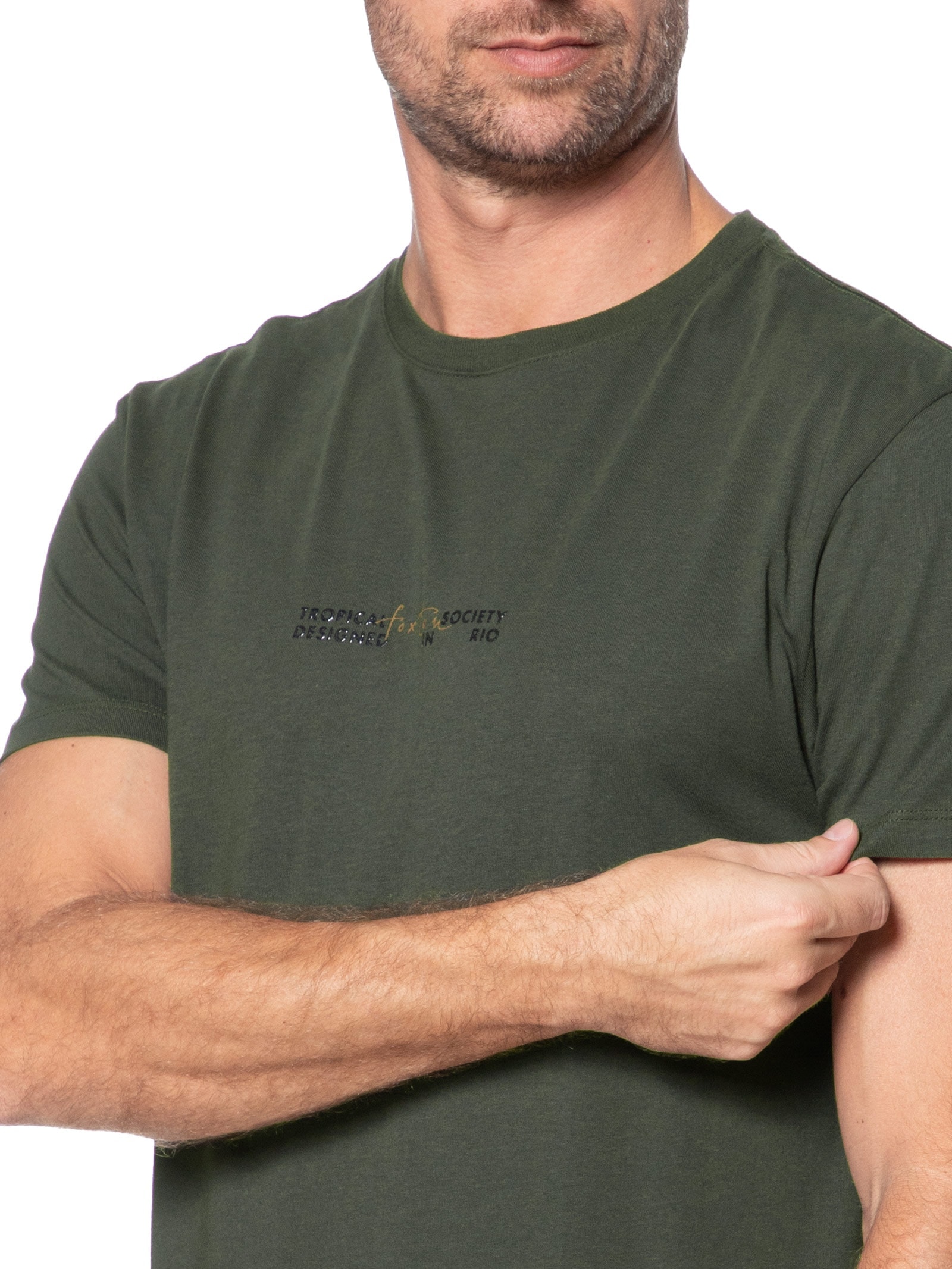 Camiseta Masculina Tropical Society Verde Foxton