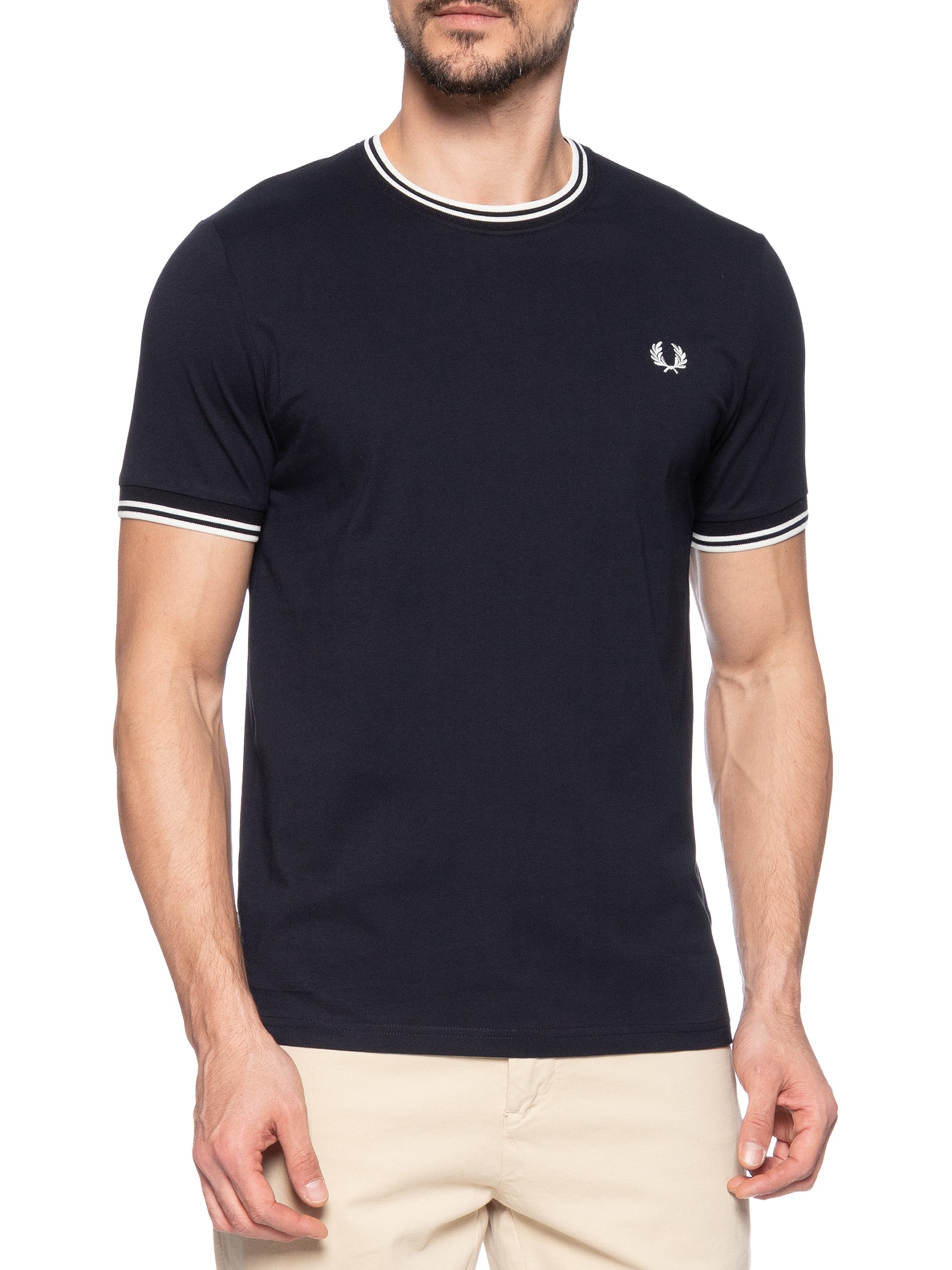 Camiseta Masculina Twin Tipped Azul Fred Perry