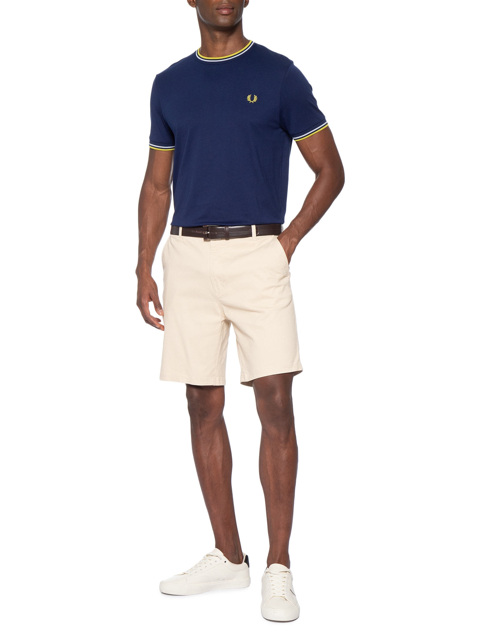 Camiseta Masculina Twin Tipped Azul Fred Perry