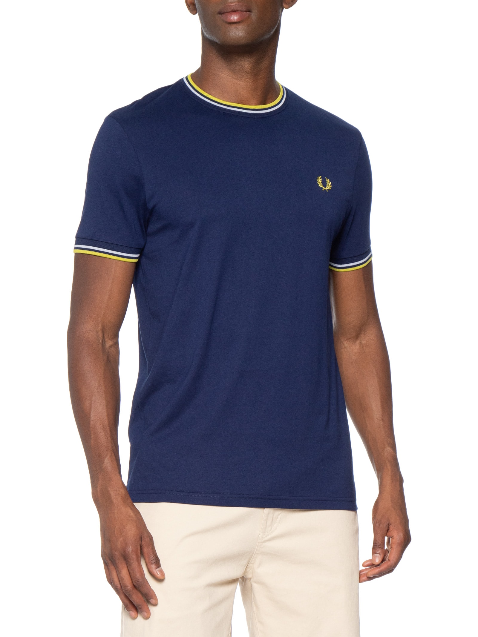 Camiseta Masculina Twin Tipped Azul Fred Perry
