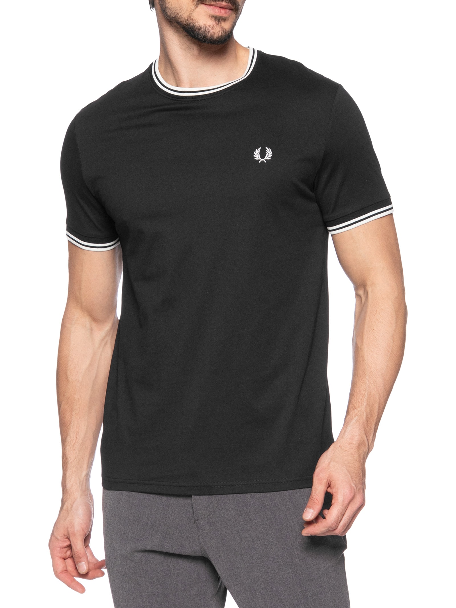 Camiseta Masculina Twin Tipped Preto Fred Perry