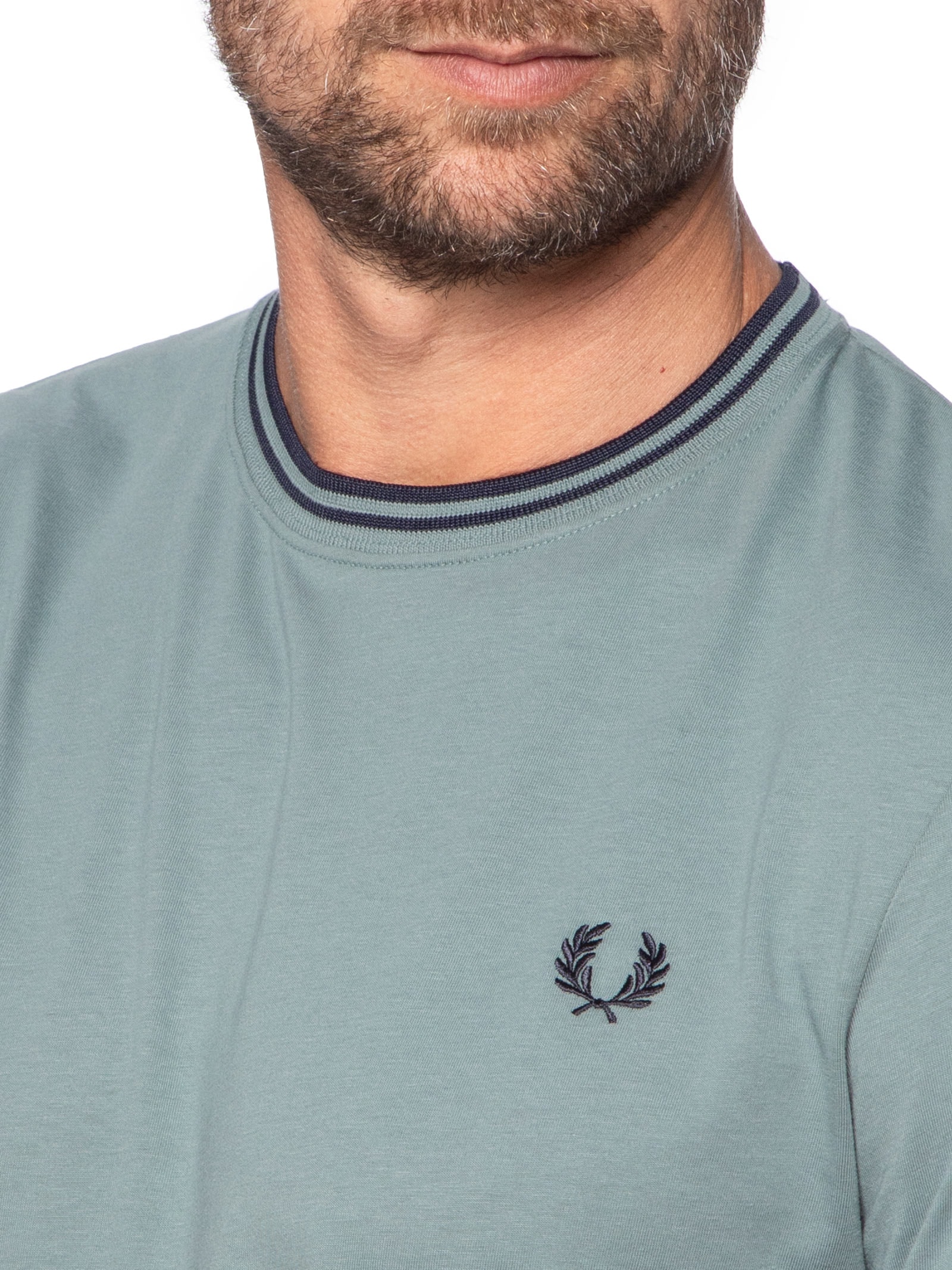 Camiseta Masculina Twin Tipped Regular Fit Azul Fred Perry