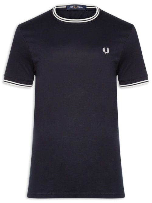 Camiseta Masculina Twin Tipped Regular Fit Em Algodão – Azul