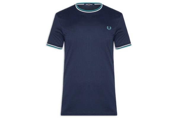 Camiseta Masculina Twin Tipped Regular Fit Em Algodão - Azul