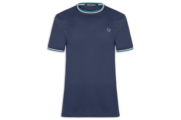 Camiseta Masculina Twin Tipped Regular Fit Em Algodão - Azul