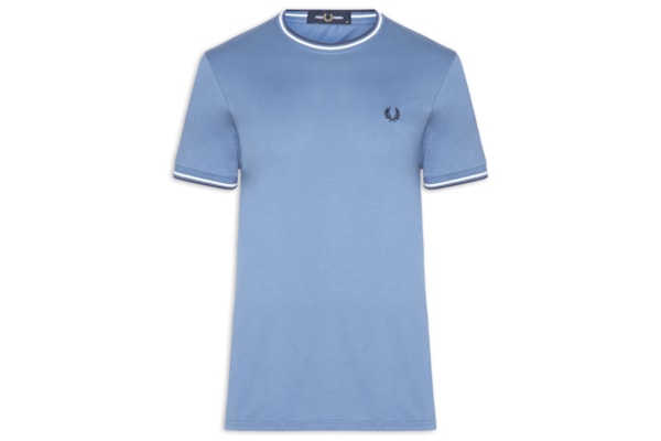 Camiseta Masculina Twin Tipped Regular Fit Em Algodão - Azul