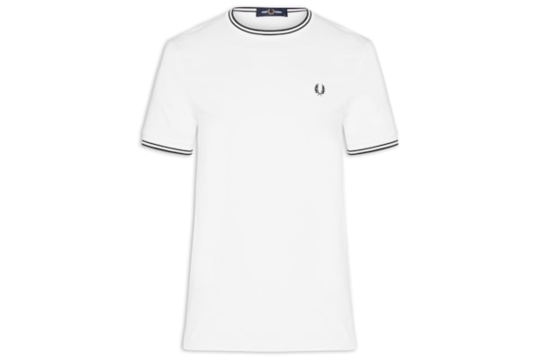 Camiseta Masculina Twin Tipped Regular Fit Em Algodão - Branco