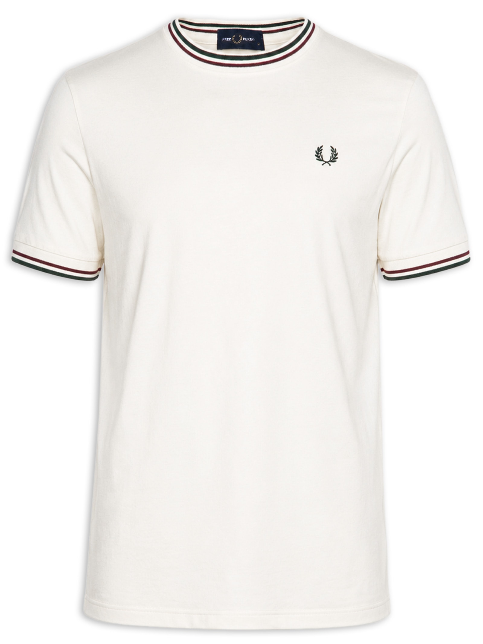 Camiseta Masculina Twin Tipped Regular Fit Em Algodão Off White Fred Perry