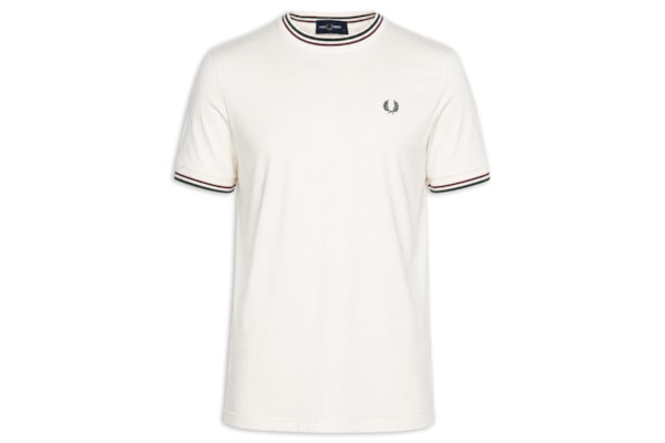 Camiseta Masculina Twin Tipped Regular Fit Em Algodão - Off White