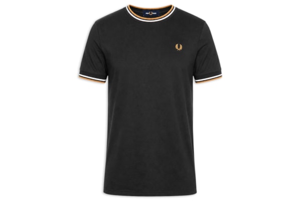 Camiseta Masculina Twin Tipped Regular Fit Em Algodão - Preto