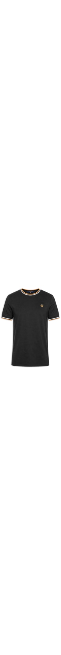 Camiseta Masculina Twin Tipped Regular Fit Em Algodão - Preto