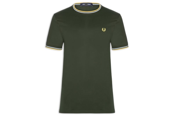 Camiseta Masculina Twin Tipped Regular Fit Em Algodão - Verde