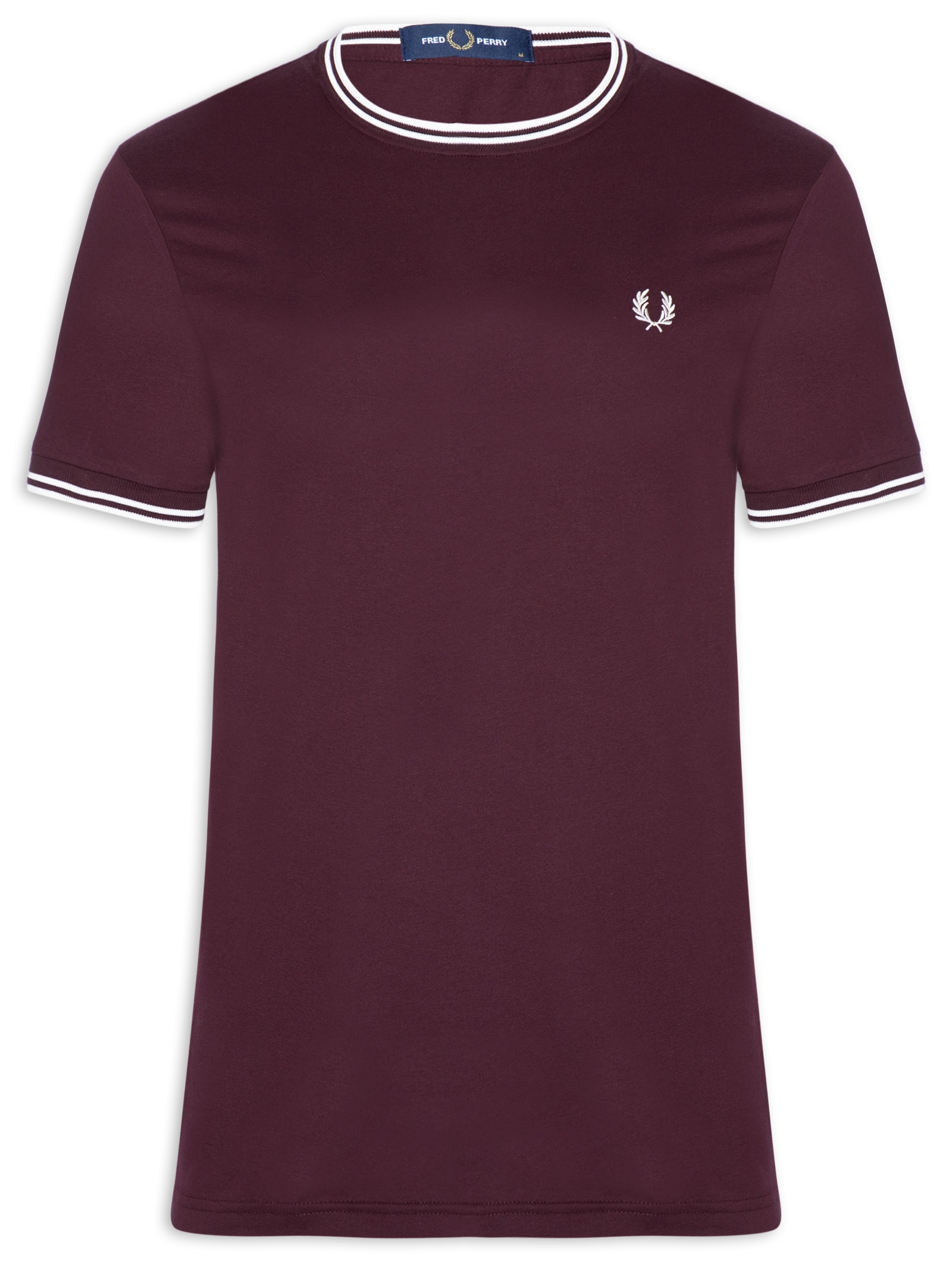 Camiseta Masculina Twin Tipped Regular Fit Em Algodão Vermelho Fred Perry