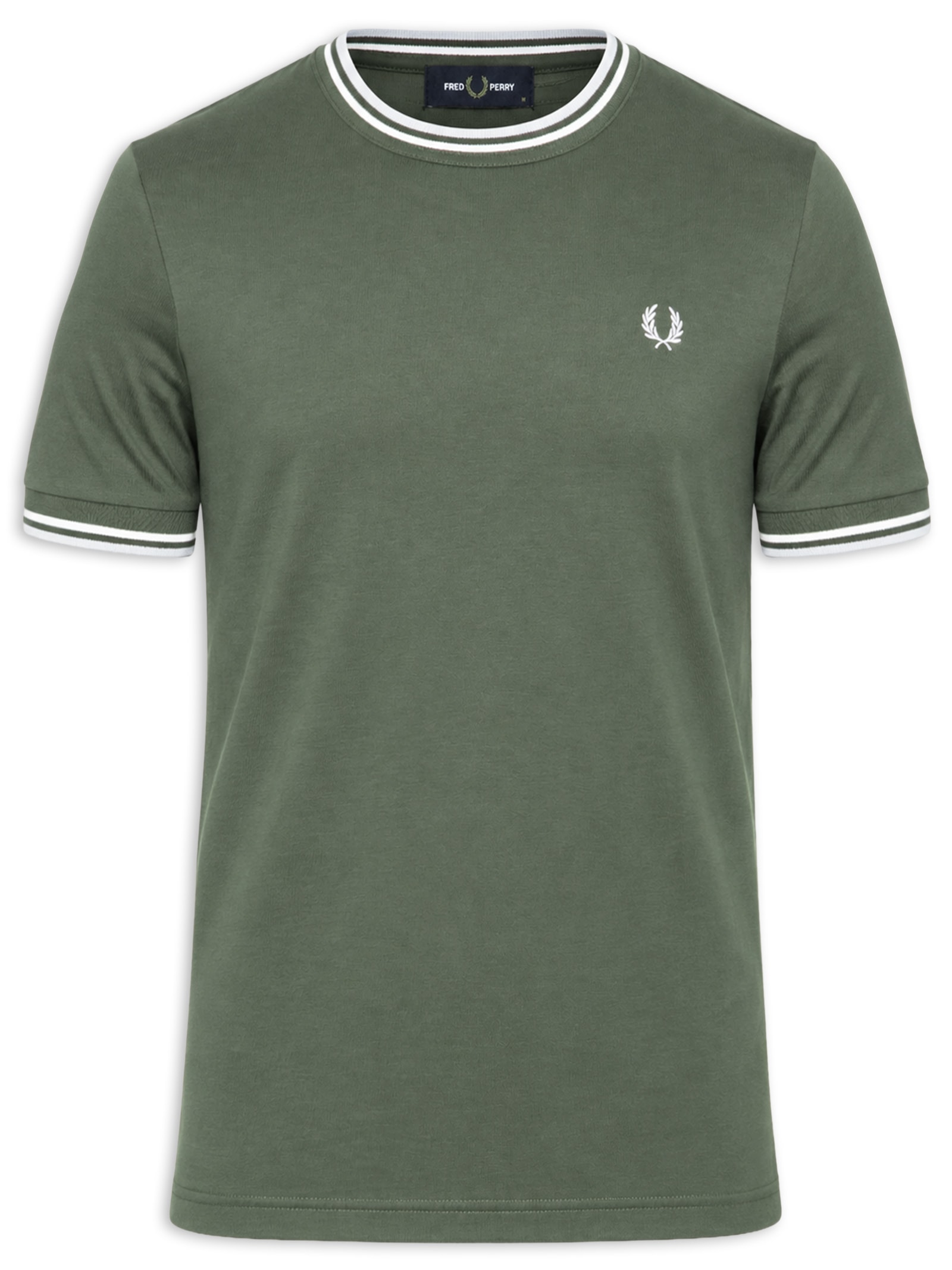 Camiseta Masculina Twin Tipped Verde Fred Perry