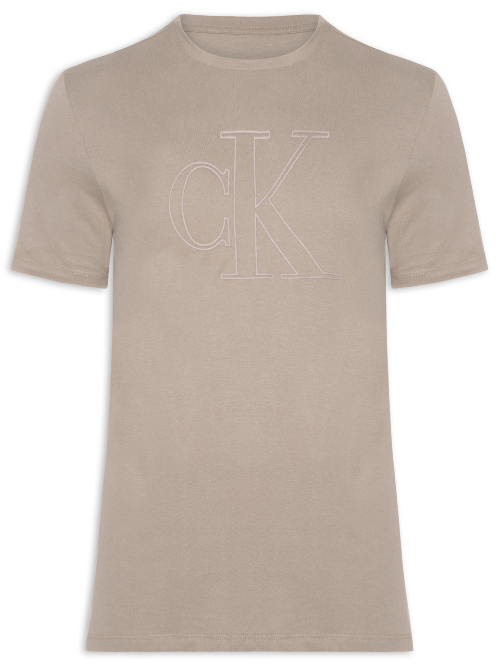 Camiseta Masculina Underwear Manga Curta Bege Calvin Klein Underwear