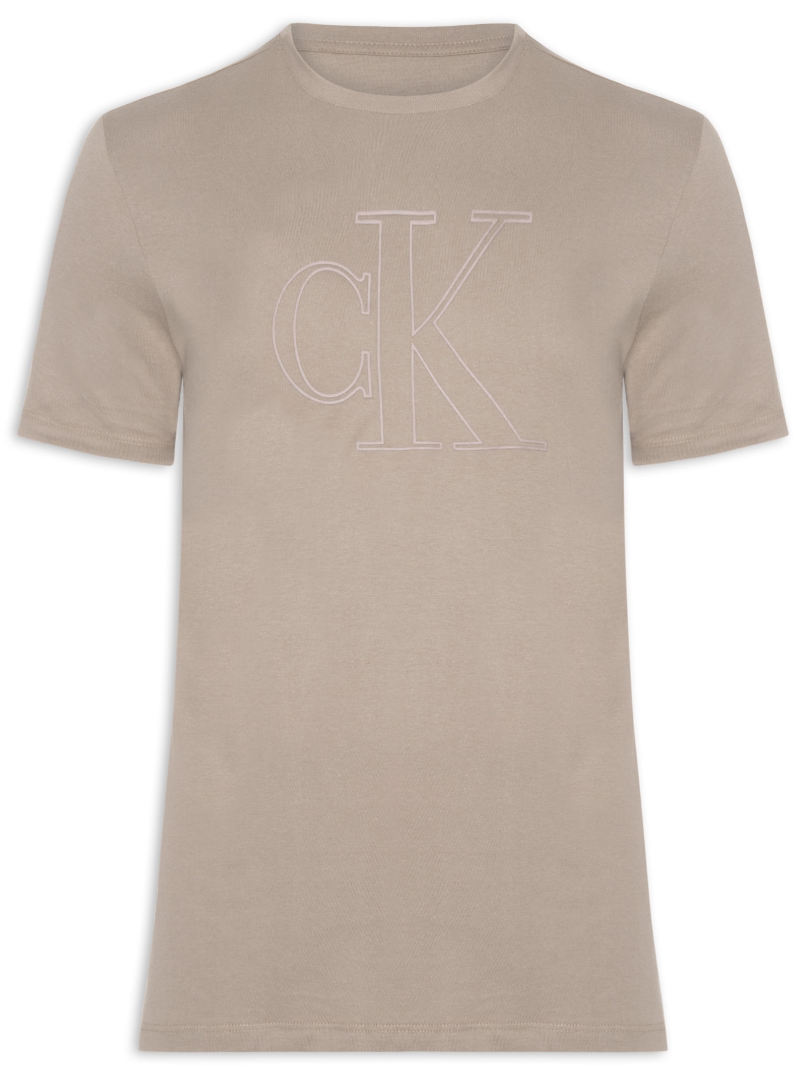 Camiseta Masculina Underwear Manga Curta Bege Calvin Klein Underwear