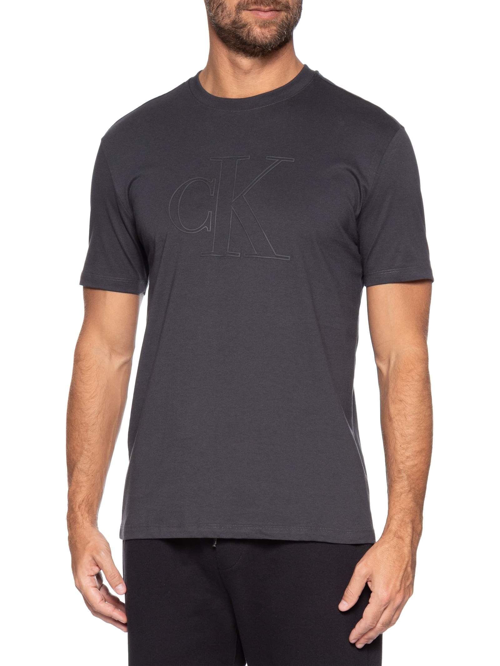 Camiseta Masculina Underwear Manga Curta Cinza Calvin Klein Underwear