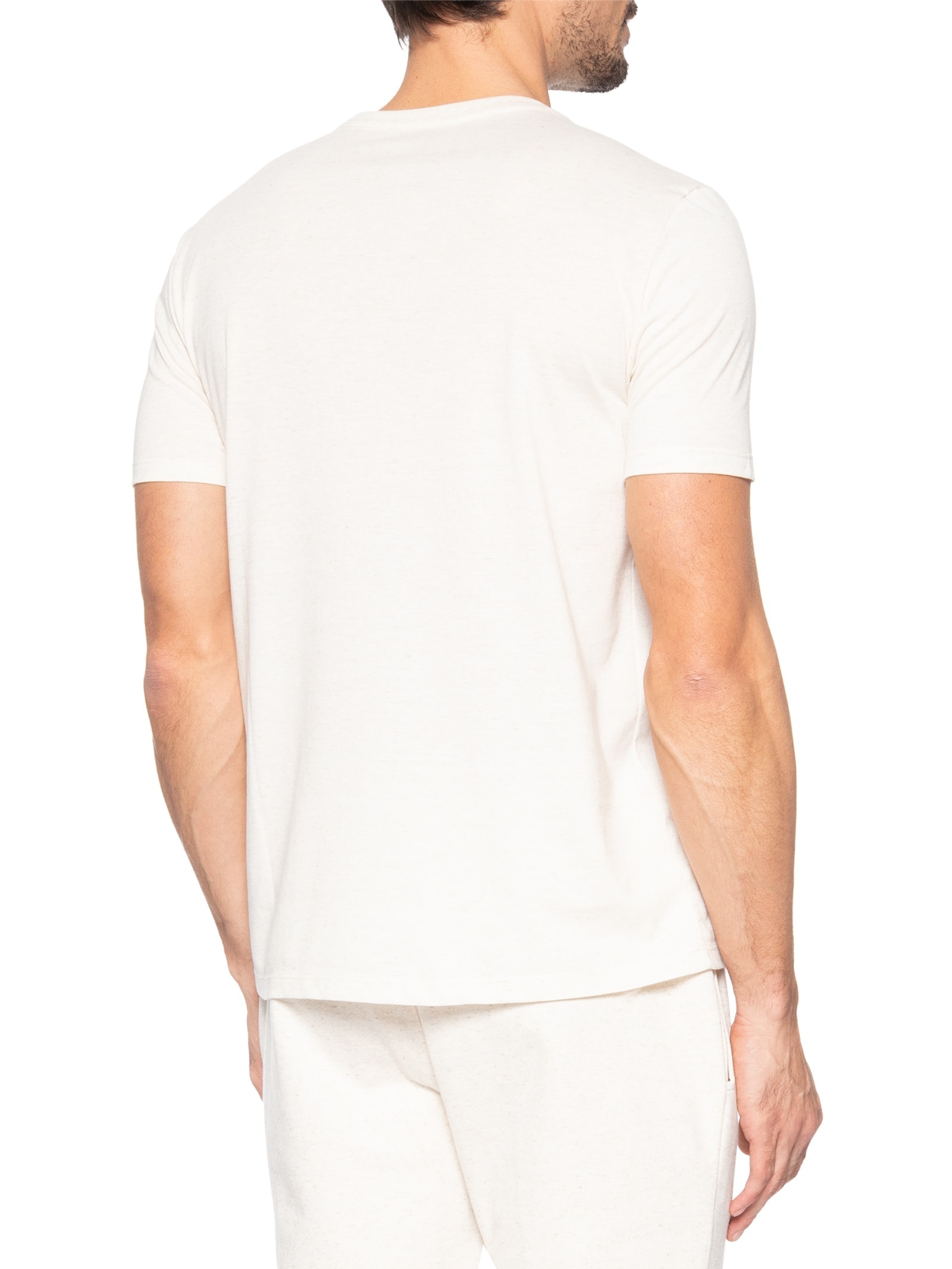 Camiseta Masculina Underwear Meia Malha Linho Heritage Bege Calvin Klein Underwear