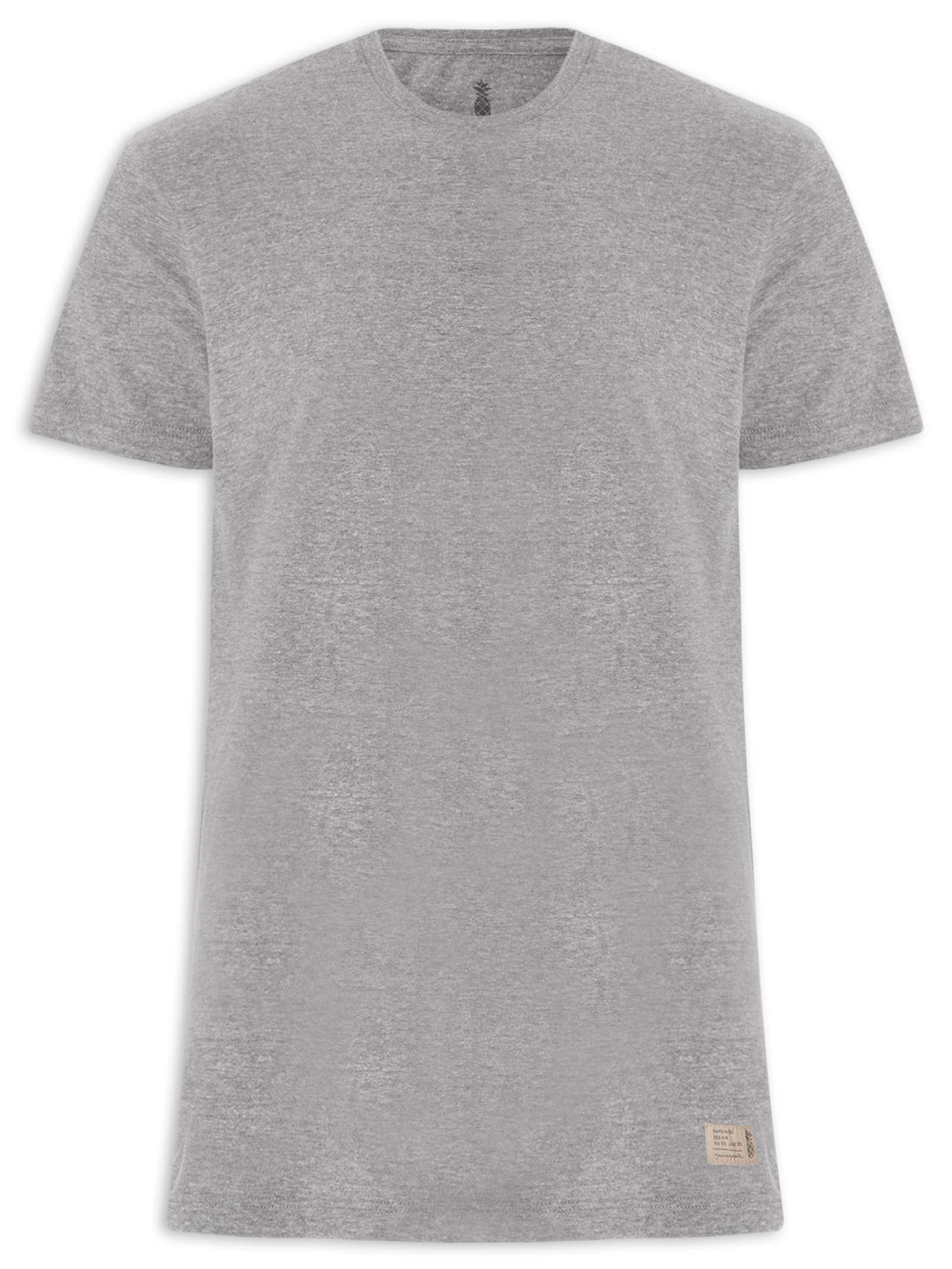 Camiseta Masculina Urban Em Algodão Cinza Pineapple