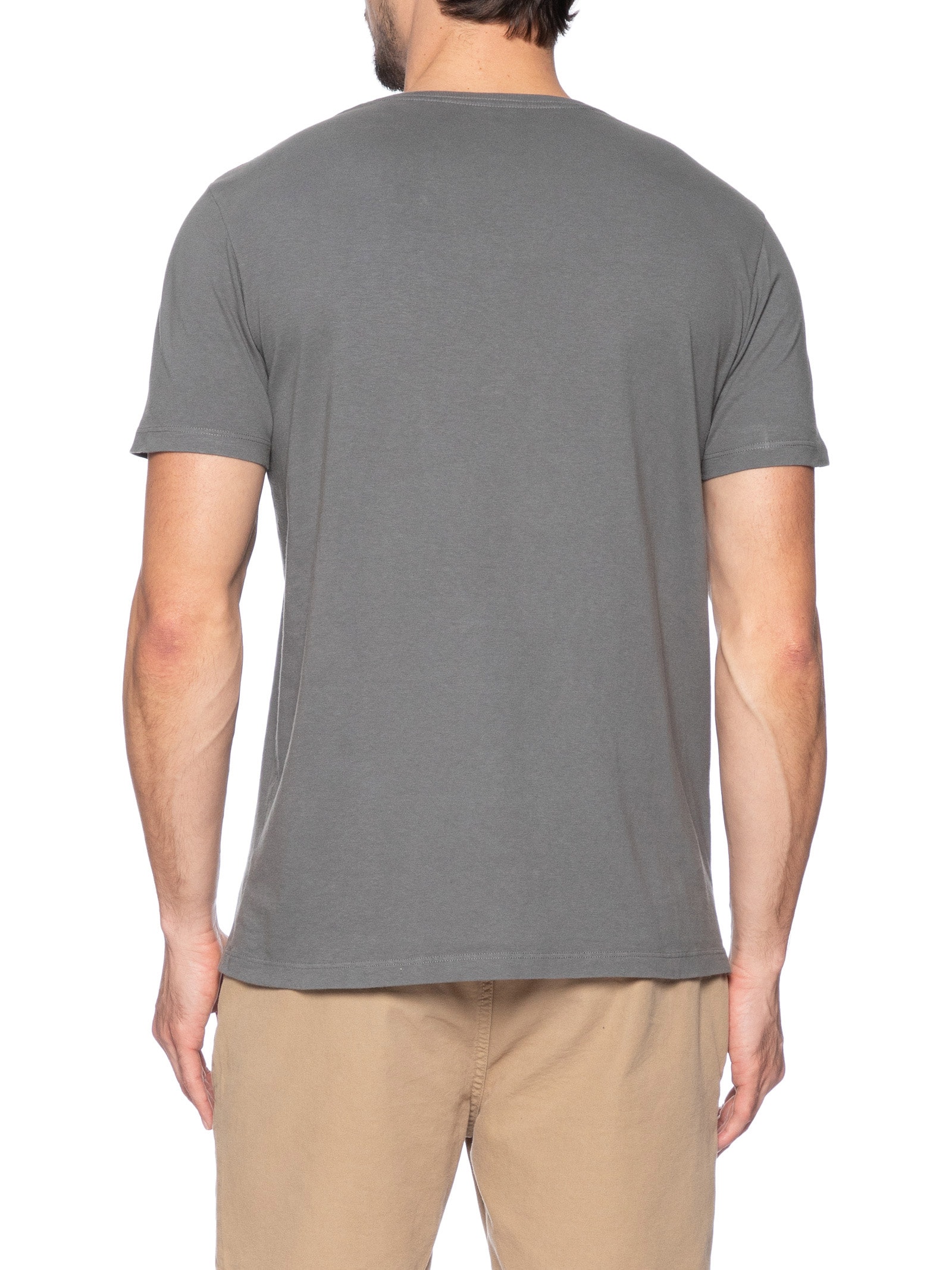 Camiseta Masculina Urban Em Algodão Cinza Pineapple